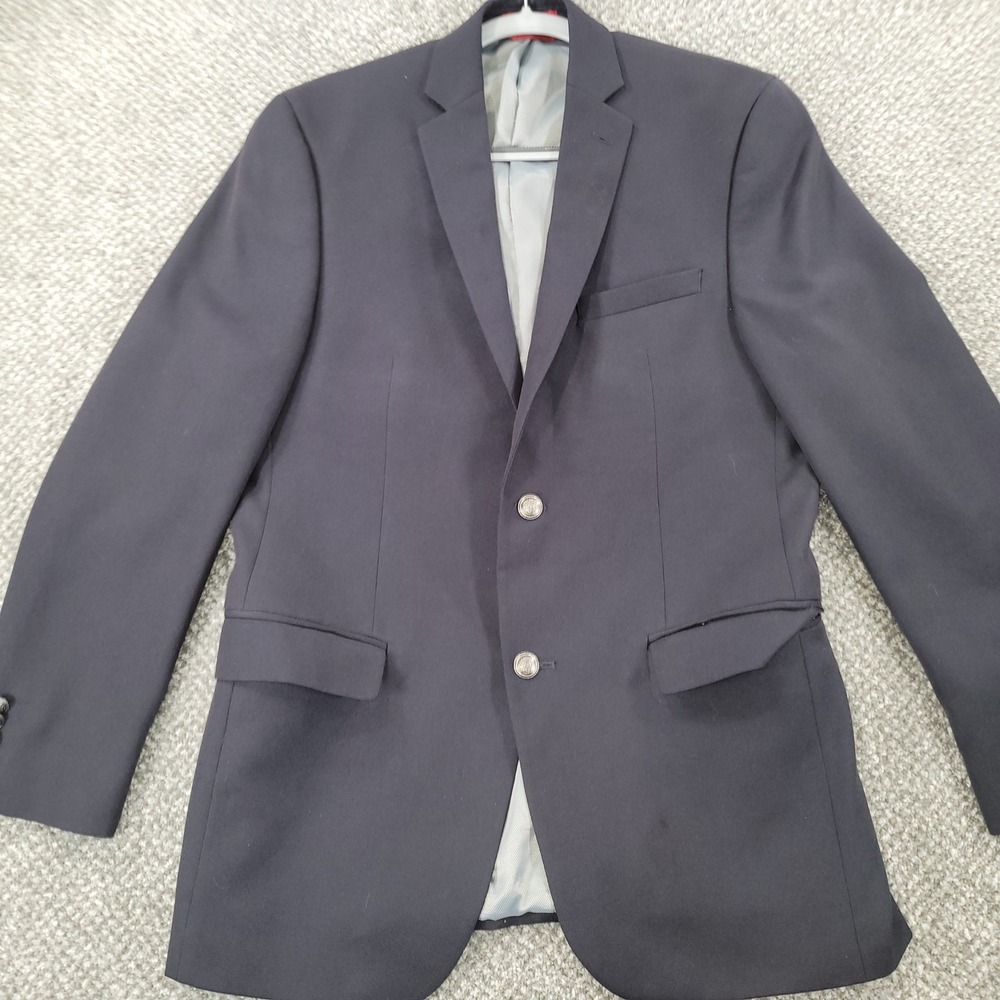 Alfani Slim Fit Navy Blue Blazer Sport Coat Jacket Mens 38R Macy's 2 Button